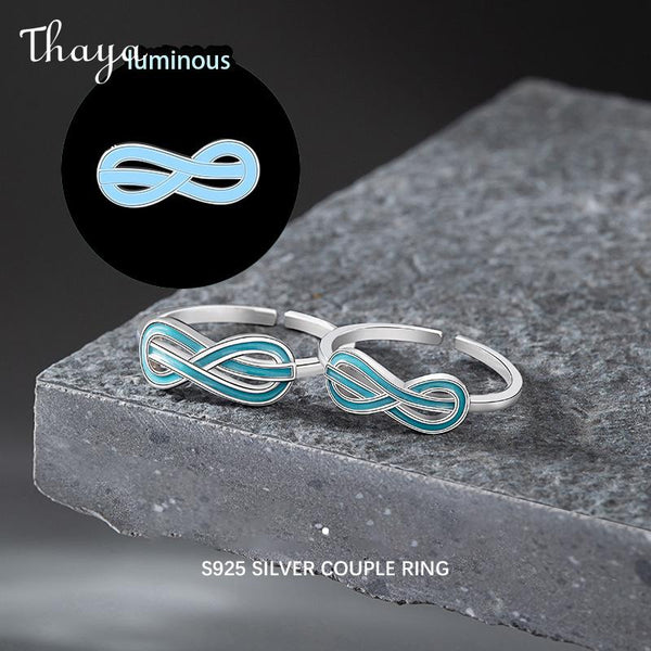 Thaya S925 Silver Luminous Infinite Couple Rings