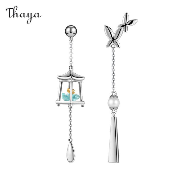 Thaya Original Design Green Lantern Tassels  Earrings
