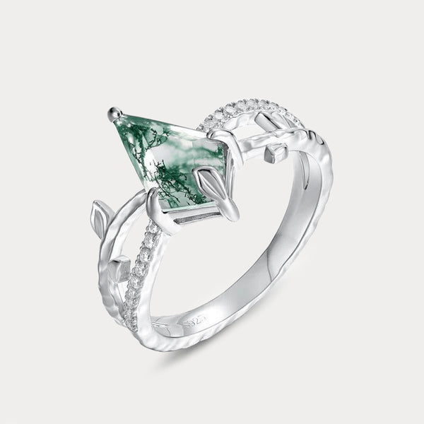 Thaya S925 Silver Moss Agate Ring
