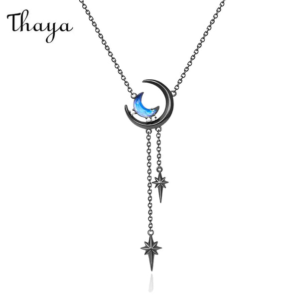 Thaya Original Design Vintage Moon Pendant Necklace