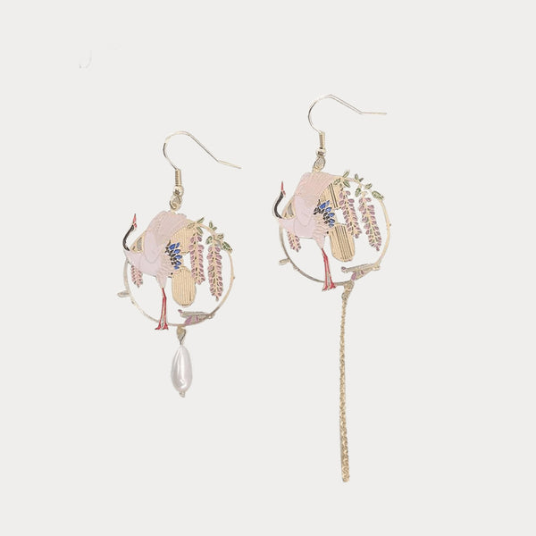 Boucles d'oreilles à pampilles peintes en émail Thaya