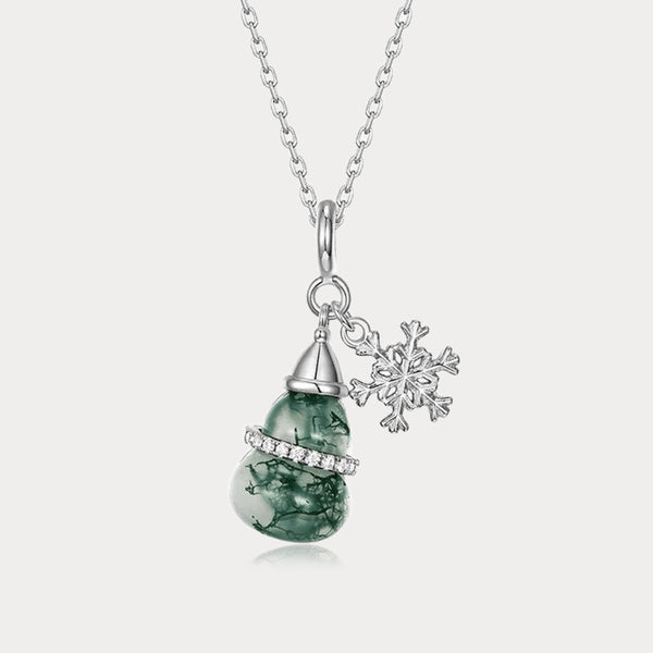 Thaya S925 Silver Moss Stone Gourd Pendant