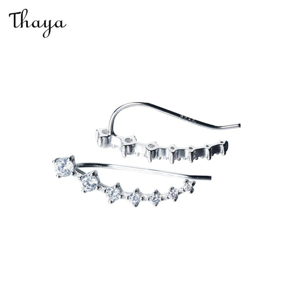 Thaya 925 Silver Full Diamond Seven Star Earrings