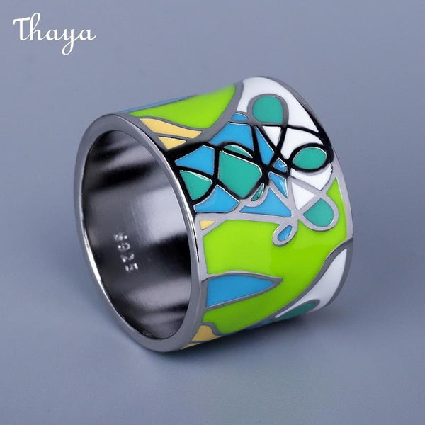 Thaya  Enamel Art Graffiti Spring Ring