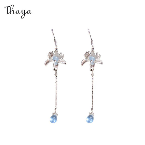 Boucles d'Oreilles Longues Lotus Vintage Thaya