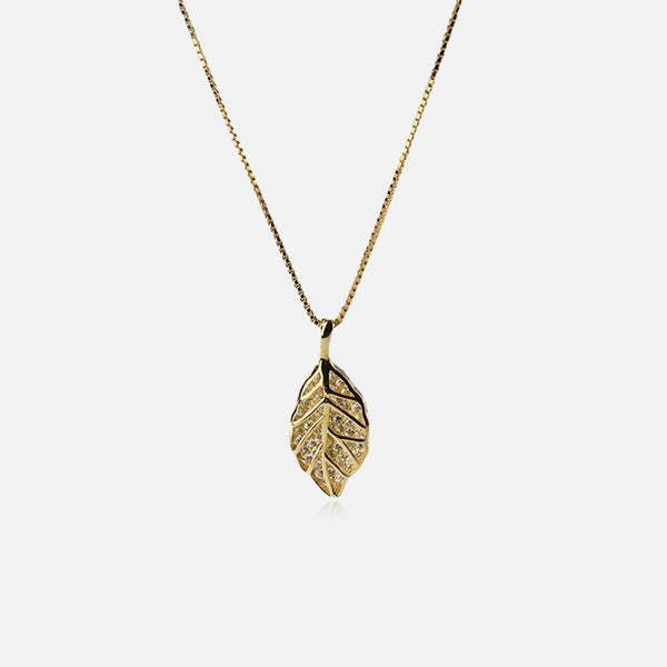 Thaya 925 Silver One Leaf Necklace