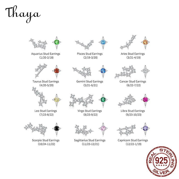 Thaya S925 Silver Zodiac Constellation Earrings