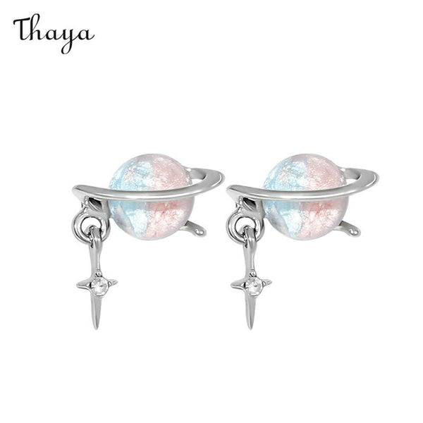 Thaya Mystic Fairy Gradient Blue  Fish Tair & Simple Star Earrings