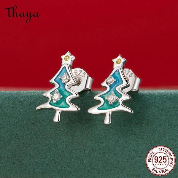 Thaya S925 Silver Christmas Tree Earrings
