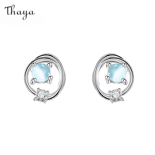 Thaya 925 Silver Saturn Stud Earrings