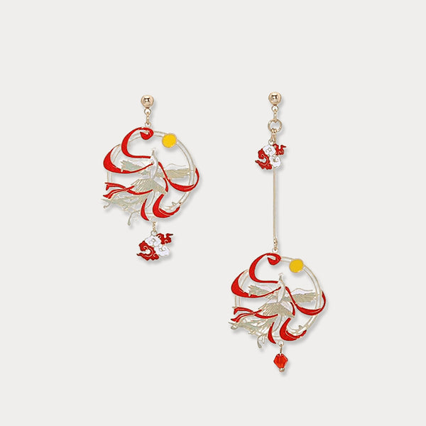 Boucles d'oreilles asymétriques Thaya Phoenix Reborn