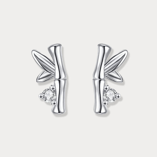 Thaya 925 Silver Evergreen Bamboo  Stud Earrings