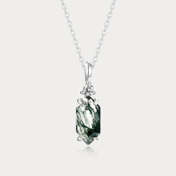 Thaya S925 Silver Green Moss Stone Pendant