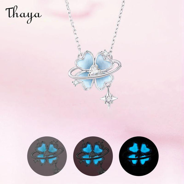 Thaya S925 Silver Star Wish Four-Leaf Clover Necklace