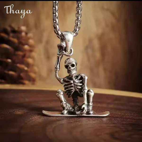 Thaya  Halloween Punk Skull  Necklace