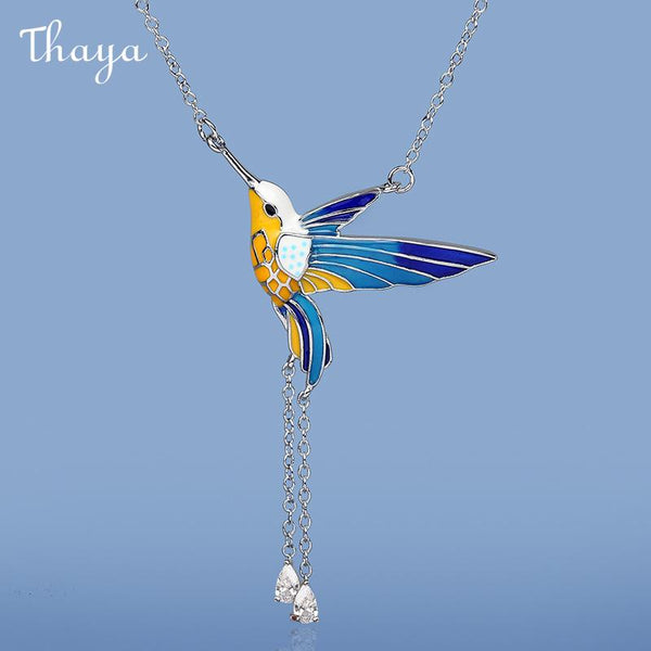 Thaya Enamel Hummingbird Necklace