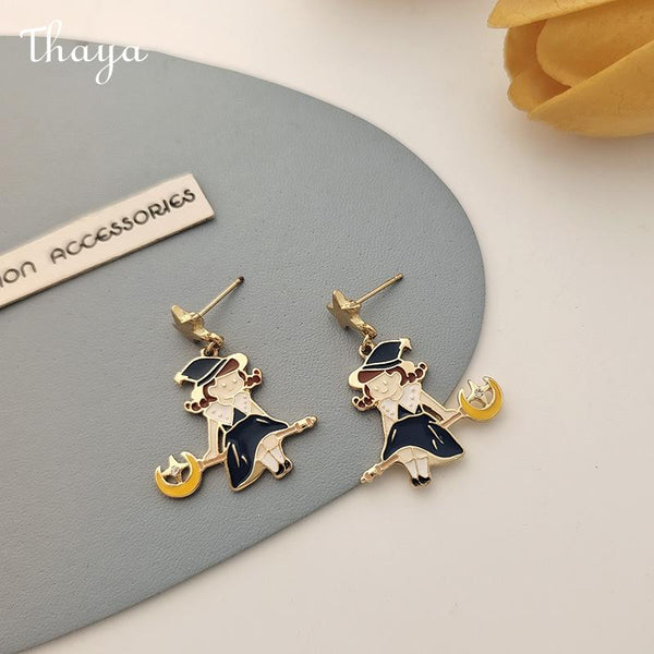 Thaya Cute Witch Earrings