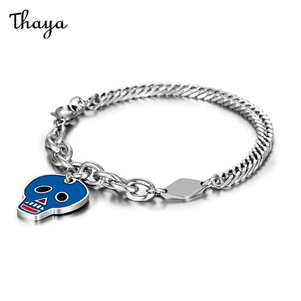 Bracelet en acier titane avec tête de fantôme Thaya