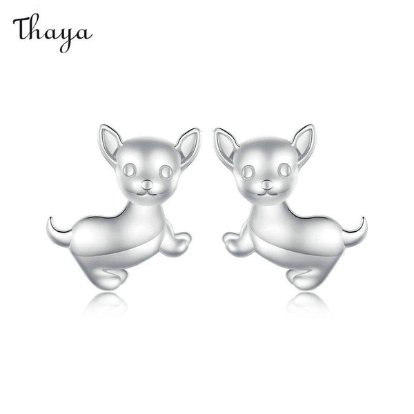Thaya 925 Silber Süße Chihuahua Ohrringe
