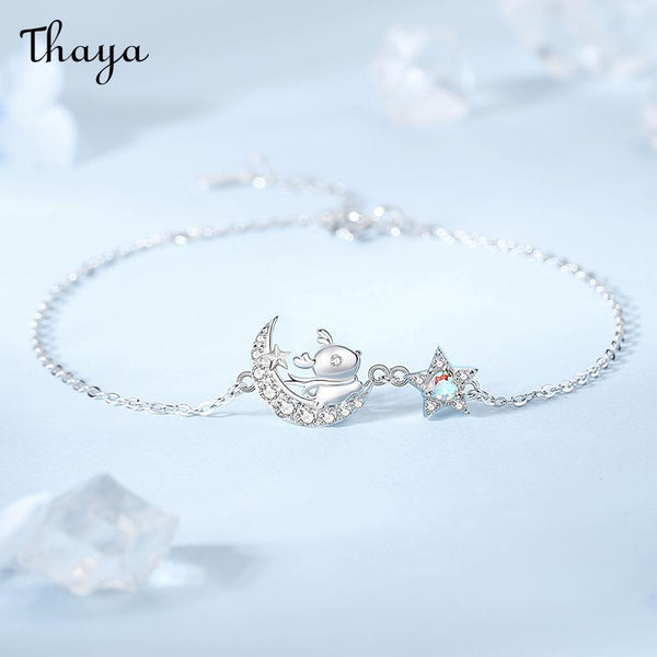 Thaya S925 Silver Christmas Elk Moon  Bracelet