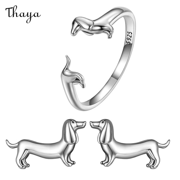 Thaya S925 Silver Dachshund Wrap Ring
