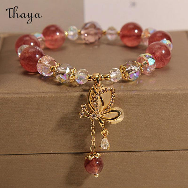 Thaya Butterfly Charm Beaded Bracelet