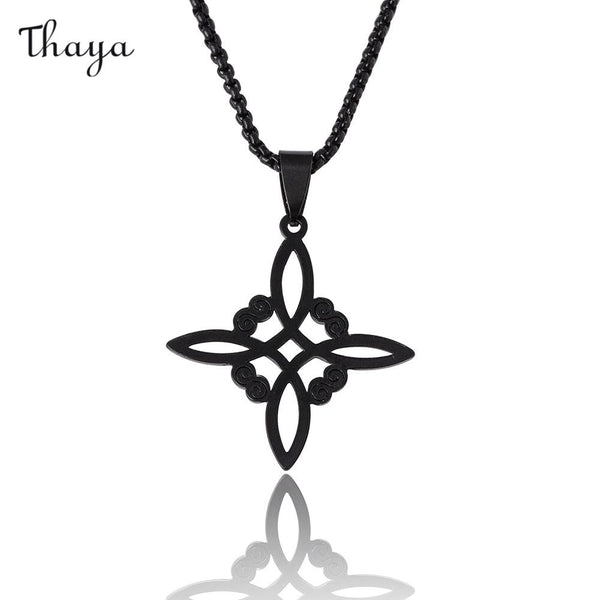 Thaya Dark   Hollow Cross Necklace