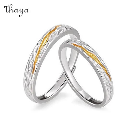Thaya 999 Silver You Are My Light Couple Rings