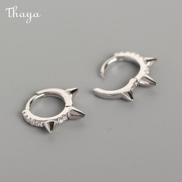 Thaya S925 Silver Spike Hoop Earrings