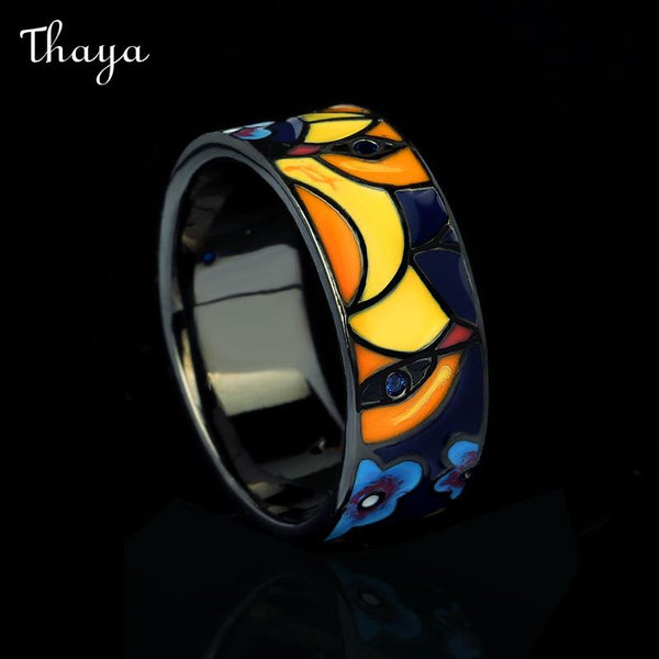 Thaya Enamel Eye Portrait Ring