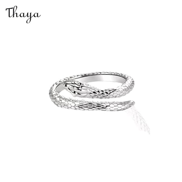 Thaya 925 Silver Minimal Snake Twist Ring