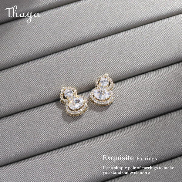 Thaya s925 Silver Zircon Inlay Earrings