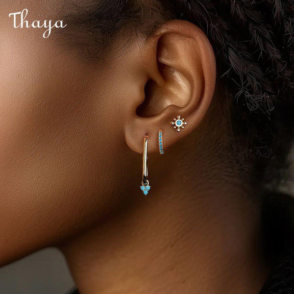 Thaya S925 Silver Turquoise Vintage Dangle Earrings