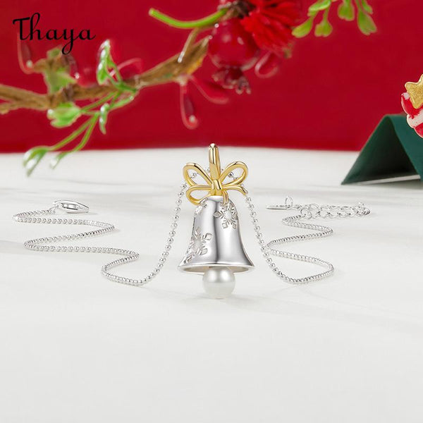 Thaya S925 Silver Snowflake Bell Necklace