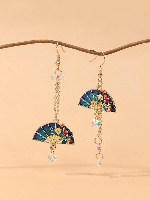 Thaya Fan Decor Drop Earrings