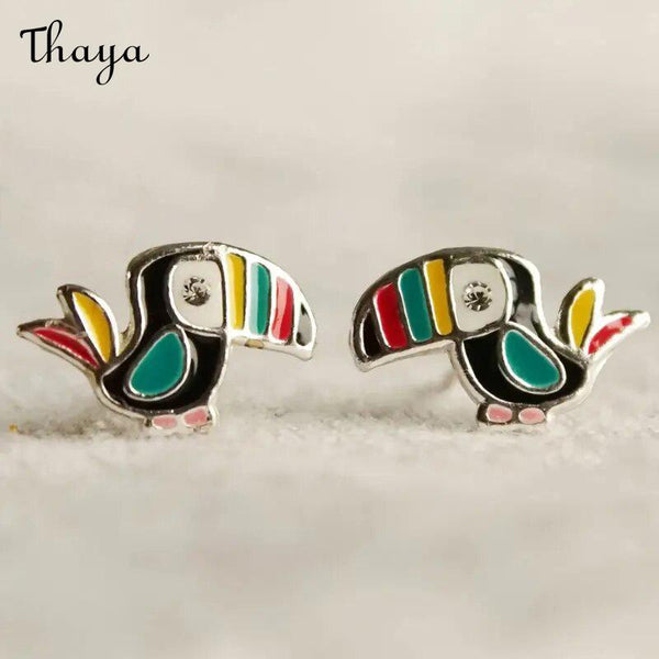 Thaya Cute Parrot  Stud Earrings