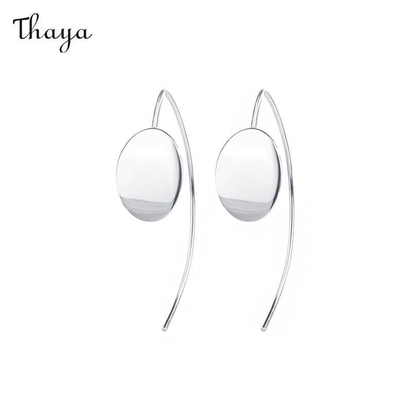 Thaya 999 Silver Radiant Sequin Ovals Earrings