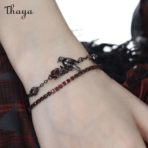 Thaya Cool Crow & Rose Bracelet