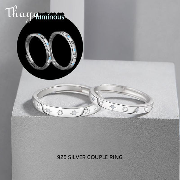 Thaya S925 Silver Luminous Starlight Couple Rings