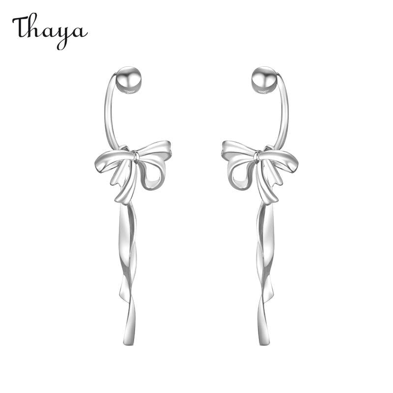 Boucles d'oreilles à pampilles exquises en argent 999 Thaya