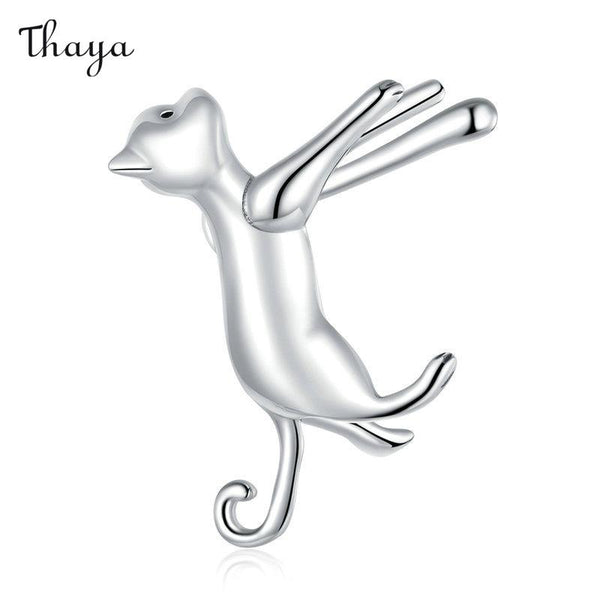 Thaya 925 Silber Niedliche Katzen-Ohrmanschette