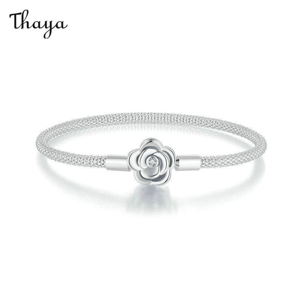 Bracelet romantique en argent 925 Thaya avec rose