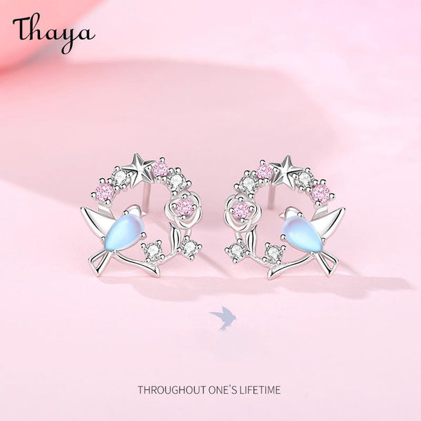 Thaya  S925 Silver Flying to Happy Bird  Earrings