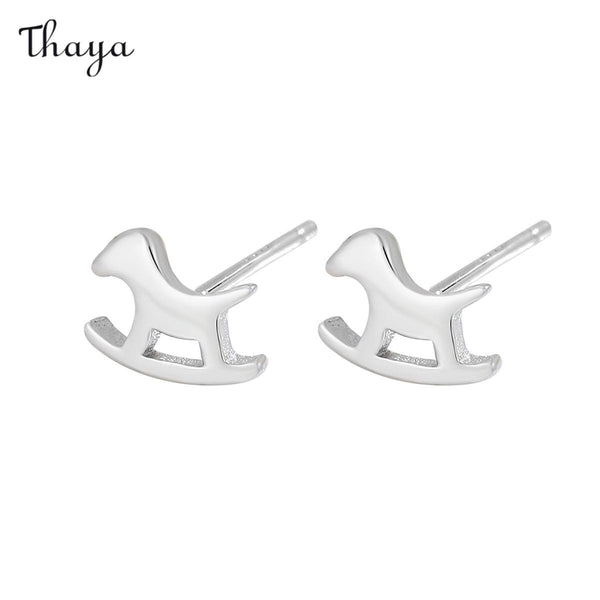 Thaya 925 Silver Simple Trojan Stud Earrings