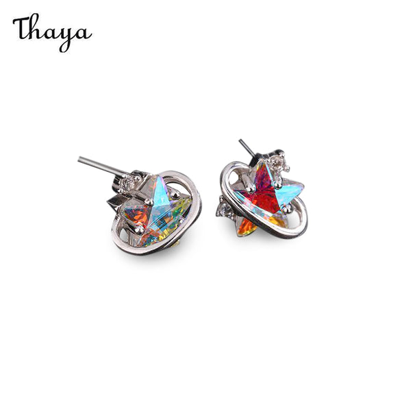 Thaya 999 Silver Fantasy Star Planet Earrings
