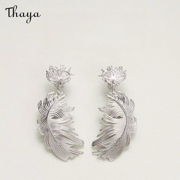 Thaya Feather Drop Earrings