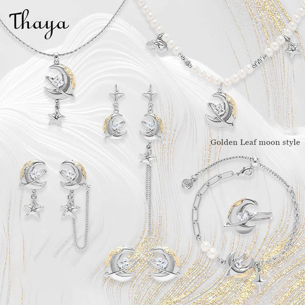 Thaya Golden Leaf Moon  Jewelry Set