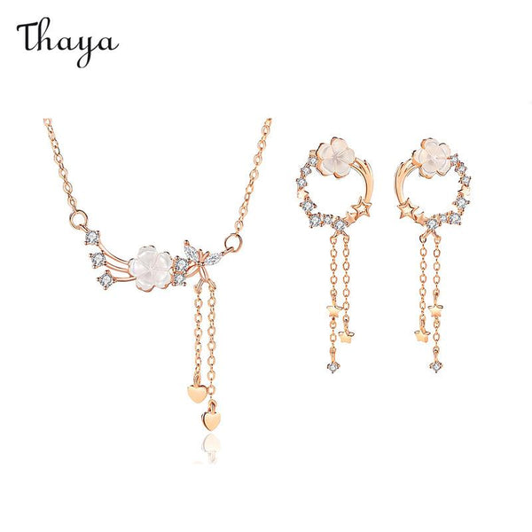 Thaya 925 Silver Luxury Floral Jewelry Set