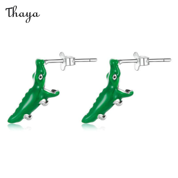 Boucles d'oreilles crocodile mignonnes en argent 925 Thaya
