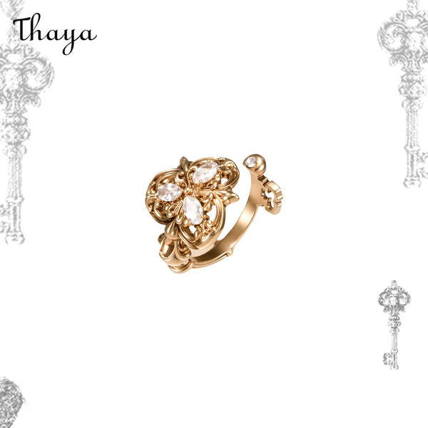 Thaya Love Lock Core  Vintage Key  Open Ring